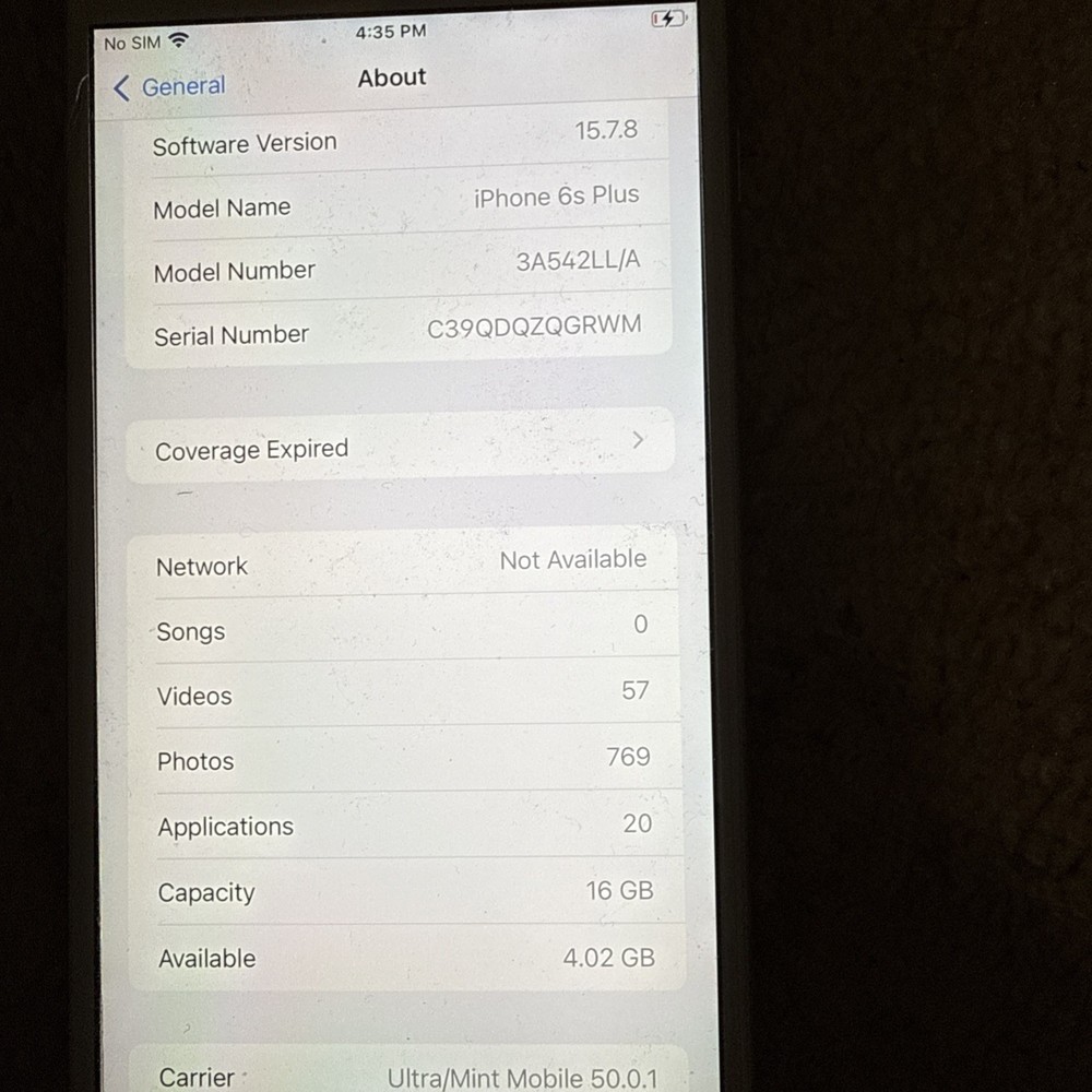 iPhone 6s Plus Unlocked 3A542ll/a