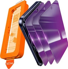 3 Pack Gradient Purple Privacy Screen Protectors & Anti-Blue Light for iPhone 17