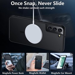 Slim Fit Translucent Matte Black Magnetic Case for Samsung Galaxy S22 Plus