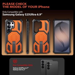 Strong Magnetic & Built-in Stand for Samsung Galaxy S25 Ultra Case, Shockproof