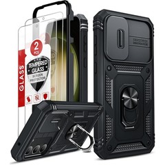 Samsung Galaxy S23 FE Case with 2 PCS Screen Protector Tempered Glass & Stand