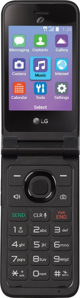 LG Classic Flip TracFone Carrier-Locked 4G LTE Flip Phone Gray