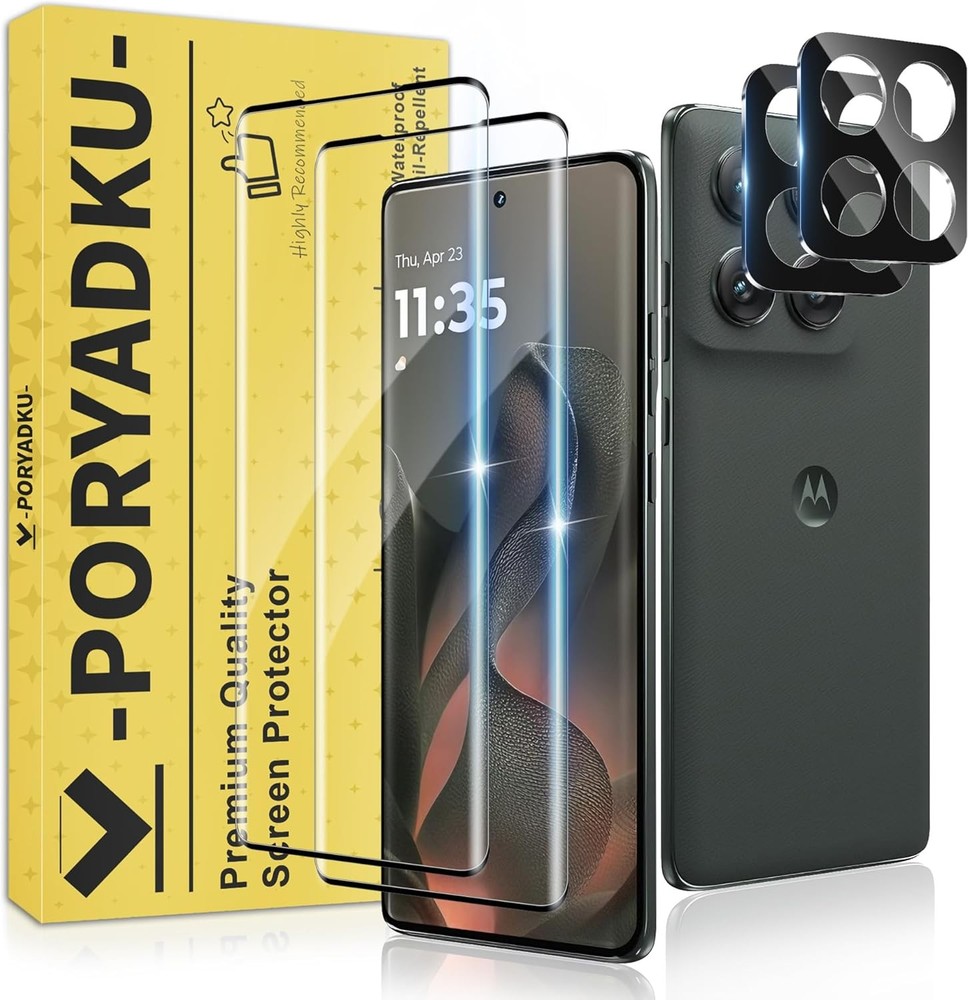 2PCS Screen Protector & Camera Lens Protector for Motorola Edge 2025 6.70 Inch 9