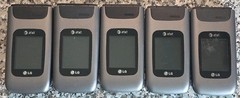 5 LG A340, A340, AT&T, Go-Phone, Flip Phone, 3G/2G, B Grade, Each Sold Separate