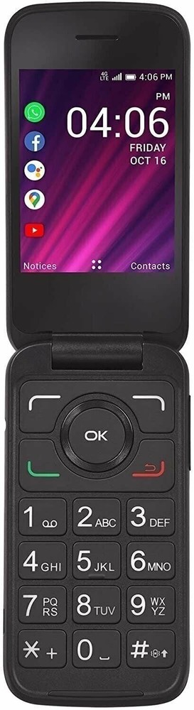 TracFone My Flip 2 4G LTE Prepaid Flip Phone (Locked) – Black – 4GB – Sim…