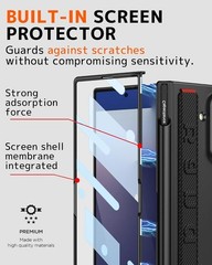 Carbon Fiber Strap for Samsung Galaxy Z Fold 7 Case with S Pen Holder & Stylus