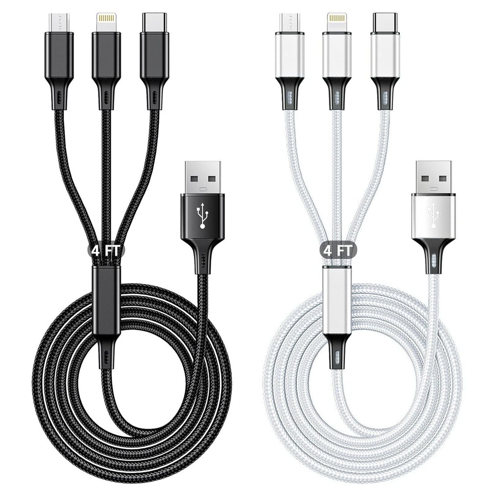 2 Pack 3A USB-C Fast Charger Adapter for iPhone 14 13 12 Pro 4FT