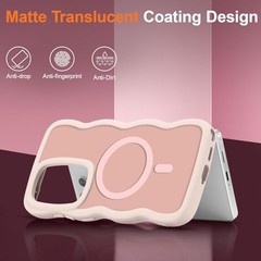 Magnetic for Samsung Galaxy S25 Ultra 5G Case, Cute Clear Wave Pink Cover Wavy