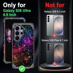 Galaxy S26 Ultra Case, Glow in The Dark Three Layer Heavy Duty Shockproof Protec