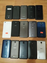 Lot of 15 Hybrid model LG G4/G3/hTC/UMX /Motorola and other For parts