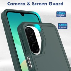 Heavy Duty Dark Green Phone Case for Galaxy A17 5G, Military Grade with Screen P