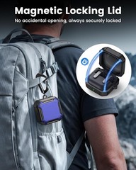 Blue Protective Case for Samsung Galaxy Buds 4 Pro, Magnetic Lid with Keychain
