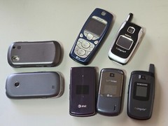 Vintage Cell Phones Lot LG-VX5600 LG-VN251S SCH-U460 Nokia 3595 Samsung SGH-C417