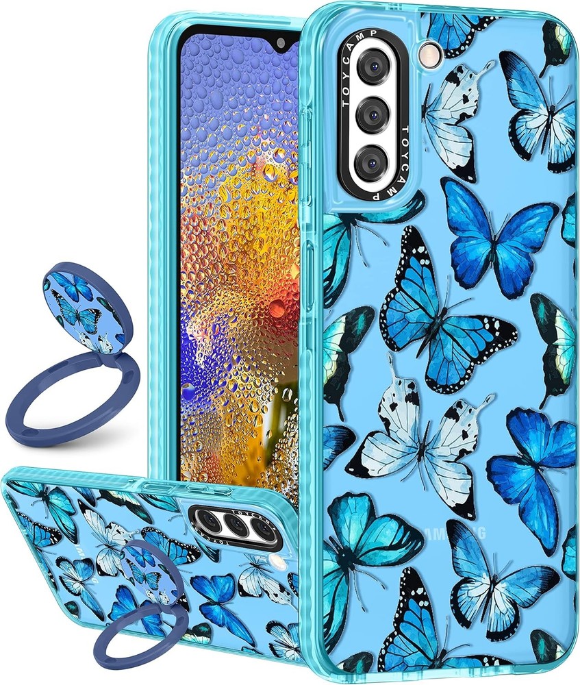 1. For Samsung Galaxy S22 Case, Blue Butterfly Print Design, Cute Girly Case 2