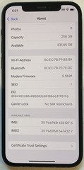 USED BLACK GSM UNLOCKED iPhone 12, 256GB A2172 MGFF3LL/A, 89% BATTERY, iOS 18.1