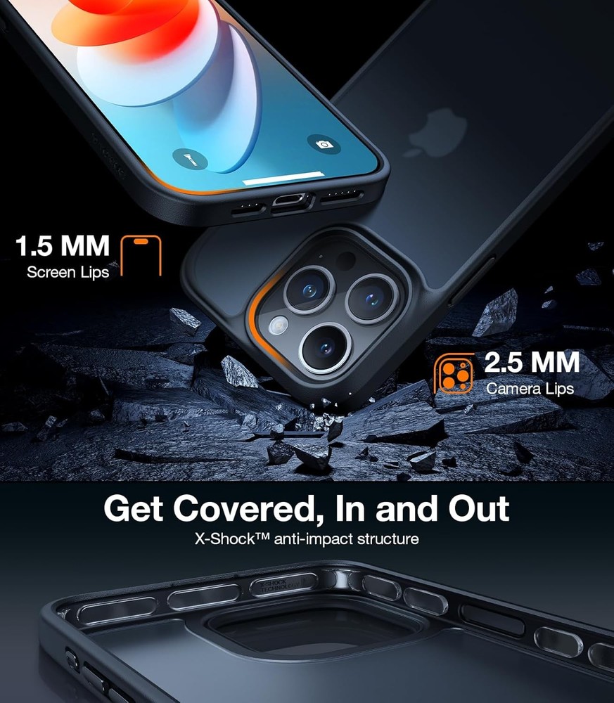 4PCS Shockproof Case for iPhone 15 Pro Max 6.7 Inch Military Grade Anti-Scratch