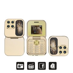 SERVO i17 2G Small Flip Mobile Phone 2 SIM Speed Dial MP3 Flashlight FM Radio