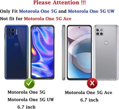 Moto One 5G case,Motorola One 5G case,with HD Screen Protector,Slim TPU-Black