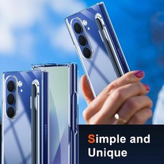 QiiStar Clear Case for Samsung Galaxy Z Fold 7, Shockproof with S-Pen Holder Slo