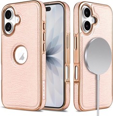 iPhone 17 6.3 Inch Case Luxury Leather Logo Visible Vintage Ultra Slim Cover
