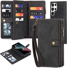 Samsung Galaxy S22 Ultra Wallet Case with Card Holder & Detachable Magnetic Phon