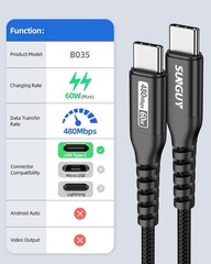 2FT USB C to USB C Cable, 2-Pack 60W USBC Fast Charger for iPhone, Galaxy, iPad,