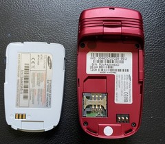 Samsung SGH-T209 Red/Silver (T-Mobile) Flip Cell Phone.