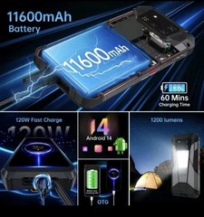 Unihertz Tank 4 Pro 5G Rugged Smartphone 18GB+1TB 720p Projector,3K