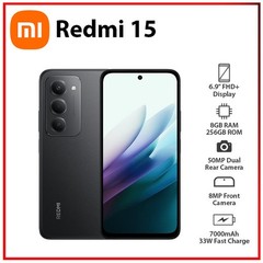 Xiaomi Redmi 15 4G 8GB+256GB BLACK Dual SIM Unlocked Android Cell Phone