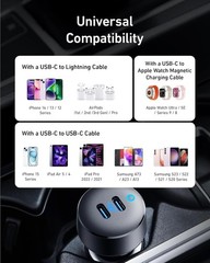 40W 2-Port USB C Car Charger, PowerIQ 3.0 Adapter for iPhone 17, Galaxy S