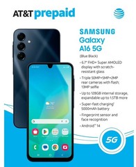 New Samsung Galaxy A16 5G 128GB SM-S166V Factory Unlocked 6.7″ 12MP – Black