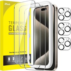 3-Pack HD Screen Protectors & Camera Lens Shield for iPhone 15 Pro Max 6.7-Inch