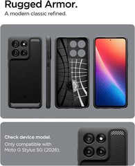Moto G Stylus 2026/2025 Case, Rugged Armor [Military-Grade Protection] – Matte B