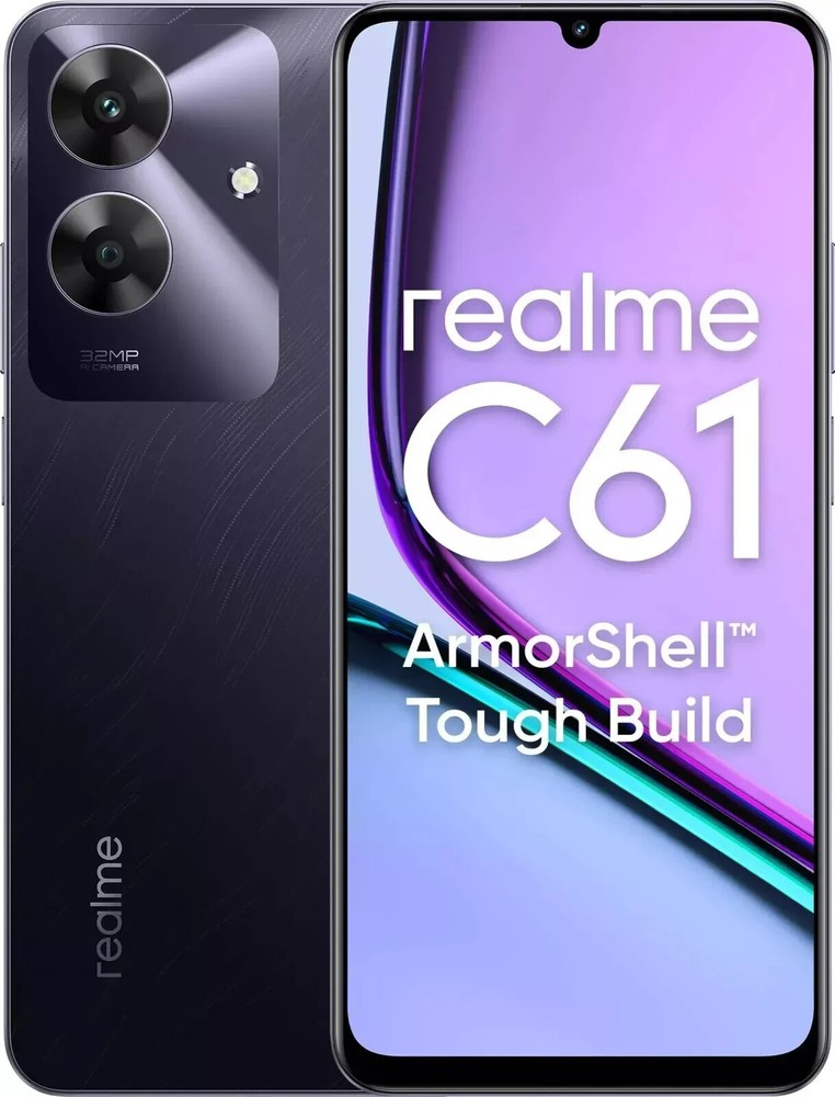 Realme C61 ( 6GB, 128GB Storage )Black T612 Processor 6.74″ 32MP Global Version.