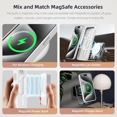 Military-Grade Shockproof Case for iPhone 14 Pro Max with Invisible Stand, White