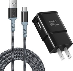 25W USB-C Wall Charger with 10Ft Cable for Galaxy S25 S24 Adaptive Fast Charging