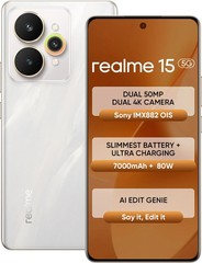 realme 15(Silver, 256GB) (12 GB RAM) Mediatek Dimensity 7300+ 5G Global version