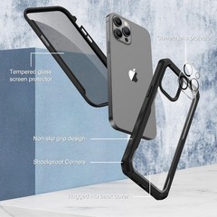 Privacy for iPhone 12 Pro Max Case, Full Body Phone Case with Built-in 9H Temper