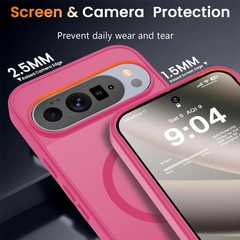 Magnetic Matte Case for Google Pixel 10/10 Pro 6.3-Inch Slim Translucent Hot Pin