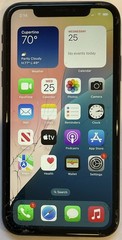 GSM UNLOCKED iPhone XR, 64GB A1984 MH3F3LL/A WITH CRACKED GLASS FOR REPAIR