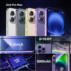 Unlocked G16 Pro Max 128GB 5G Cell Phone Smartphone Android 13 Cheap Phone