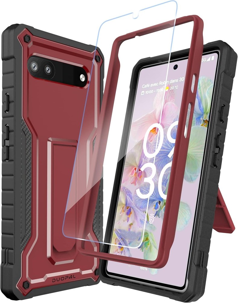 for Google Pixel 6a Case, Military Grade Protection Shockproof Case with Tempere