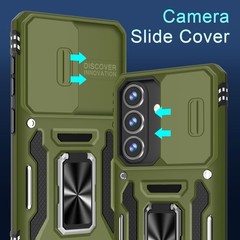 DEERLAMN Olive Green Protective Case for Samsung Galaxy S26+ 6.7″ with Kickstand