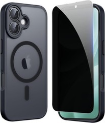 Privacy Case & Screen Protector for iPhone 17 Translucent Matte Shockproof Cover