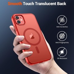 Magnetic for iPhone 12 Mini Case & iPhone 13 Mini Case Slim Translucent Matte Co