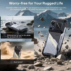 Unlock 5G HOTWAV Hyper 8 Pro Android 15 AI Rugged Smartphone 120Hz Loud Speaker