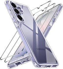 Slim Clear 3-in-1 Case for Samsung Galaxy S26 Plus 6.7” with 2 Tempered Glass Pr