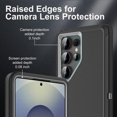 2PCS Heavy Duty Case & Screen Protector for Samsung Galaxy S25 Ultra Military Gr