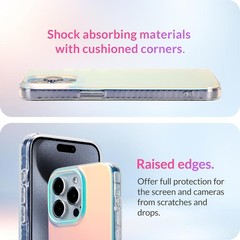 Hue – for iPhone 15 Pro Case – Iridescent Shockproof Cover with Color Changing E