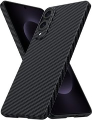 Flexible Carbon Fiber Texture Shockproof Slim Case for Samsung Galaxy S25 Edge B